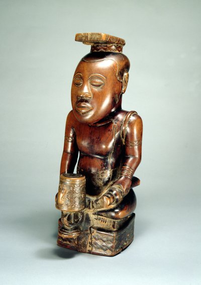 Ndop portrait of King Mishe miShyaan maMbul Kuba (Bushoong), Zaire by Kuba School Kuba School